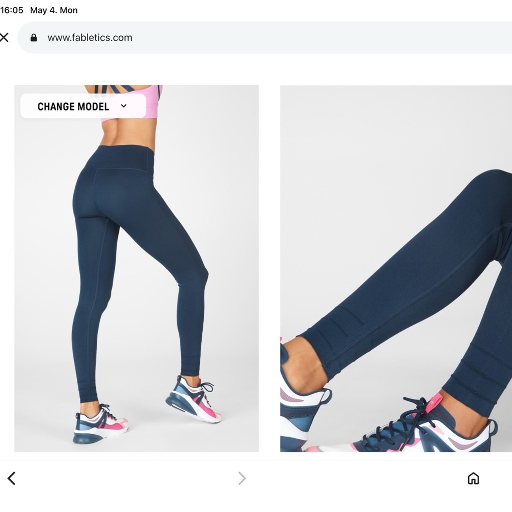 Fabletics SculptKnit High-Waist Leggings in Navy Blue